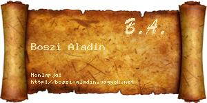 Boszi Aladin névjegykártya